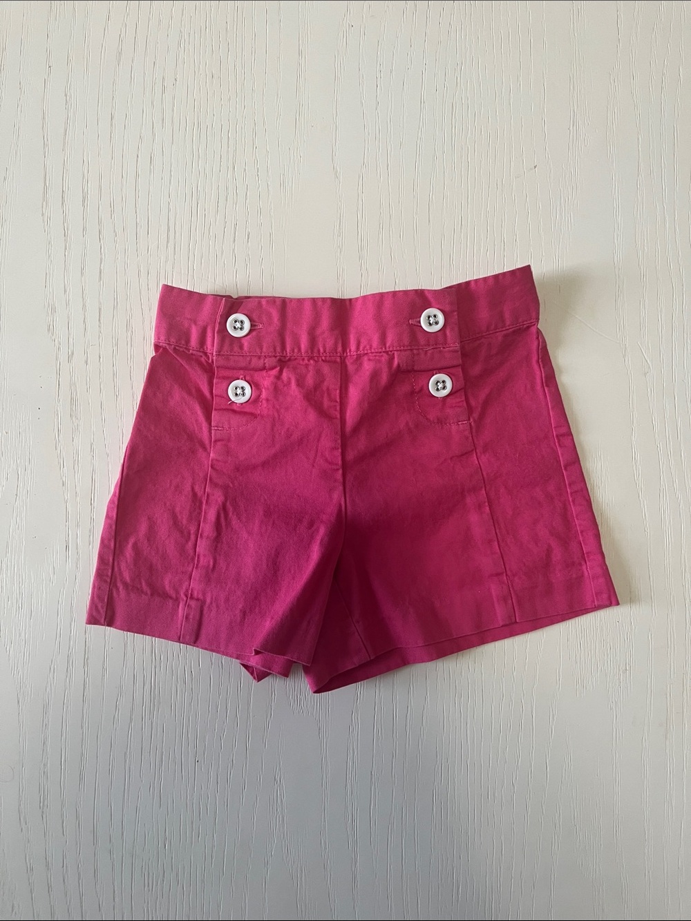 Janie and Jack Girl's Hot Pink High-Waist Button Sailor Shorts